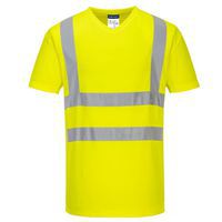 Hi-Vis pamut póló pamut hálós betétes póló S/S, sárga