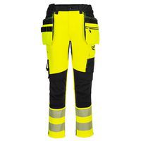 DX4 Hi-Vis nadrág lezippzározható lengőzsebbel, fekete/sárga