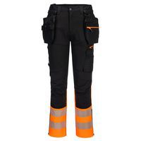 DX4 Hi-Vis nadrág lezippzározható lengőzsebbel, fekete/narancssárga