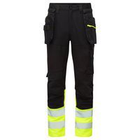 DX4 Hi-Vis nadrág lezippzározható lengőzsebbel, fekete/sárga