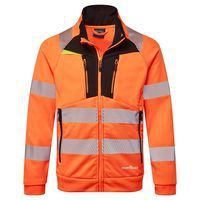 DX4 Hi-Vis kapucnis cipzáras pulóver, fekete/narancssárga