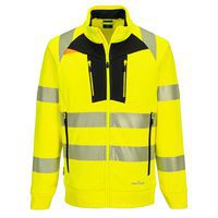 DX4 Hi-Vis kapucnis cipzáras pulóver, fekete/sárga