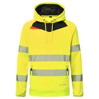 DX4 Hi-Vis kapucnis pulóver, fekete/sárga