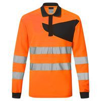 PW2 Hi-Vis hosszú ujjú pólóing, fekete/narancssárga