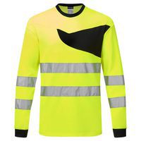 PW2 Hi-Vis hosszú ujjú póló, fekete/sárga