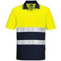 Hi-Vis Kéttónusú könnyű póló S/S, kék/sárga
