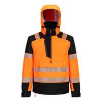 PW3 Hi-Vis Overhead esőkabát (3L), fekete/narancssárga