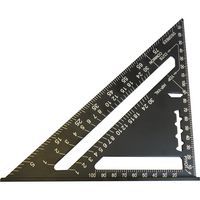TOPTRADE asztalos derékszögű háromszög vonalzó, alumínium, 180 mm