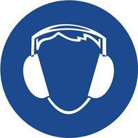 Utasító biztonsági táblák - Használj fülvédőt