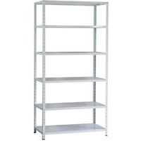 Arzal fém polcállvány, alapkivitel, 200 x 100 x 40 - 50 cm, 1500 kg, 6 polccal, fehér