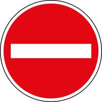 Behajtani tilos minden járműnek (B2) közlekedési tábla