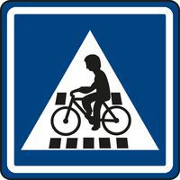 Kerékpáros átkelőhely (IP7) közlekedési tábla