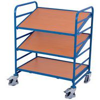 Euro polcos kocsi ferde polcokkal, 3 polccal, 93,5 x 66,5 x 112,5 cm