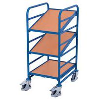 Euro polcos kocsi ferde polcokkal, 3 polccal, 52 x 66,5 x 116 cm