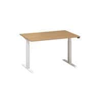 Alfa Up állítható magasságú irodai asztalok fehér lábazattal, 120 x 80 x 61,5-127,5 cm