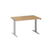 Alfa Up állítható magasságú irodai asztalok szürke lábazattal, 120 x 80 x 61,5-127,5 cm