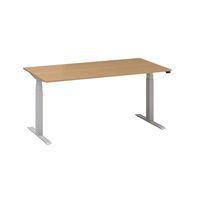 Alfa Up állítható magasságú irodai asztalok szürke lábazattal, 160 x 80 x 61,5-127,5 cm