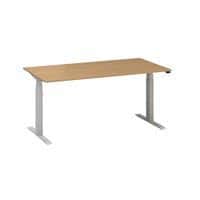 Alfa Up állítható magasságú irodai asztalok szürke lábazattal, 160 x 80 x 61,5-127,5 cm