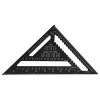 TOPTRADE asztalos derékszögű háromszög vonalzó, alumínium, 300 mm
