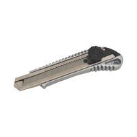 TOPTRADE vágókés tördelhető pengével, teljesen fém, csavaros retesszel, 18 mm, profi