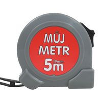 TOPTRADE mérőszalag, „MŮJ METR” (AZ ÉN MÉRŐSZALAGOM), egyfékes, 19 mm x 5 m