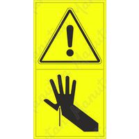 Figyelmeztető táblák - A kéz átszúrásának veszélye