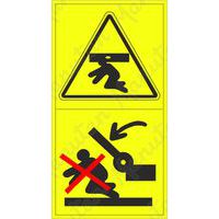 Figyelmeztető táblák - Egész test fentről történő összenyomásának veszélye