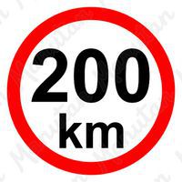 Munkavédelmi táblák - Sebességkorlátozás 200 km/h