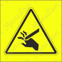 Figyelmeztető tábla - A kéz vagy ujjak levágásának veszélye
