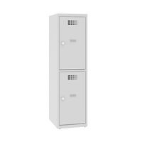 Alacsony iskolai öltözőszekrények, 2 rekeszes, 400 mm, forgóretesszel