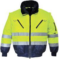 Hi-Vis 3 az 1-ben Pilóta kabát, kék/sárga