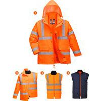 Hi-Vis 4 az 1-ben Traffic kabát, narancssárga