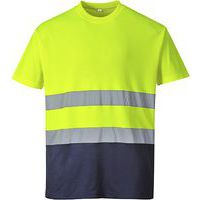 Kéttónusú Cotton Comfort póló, kék/sárga