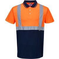 Kéttónusú pólóing, kék/narancssárga