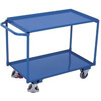 Polcos kocsik, 2 fém polccal, magasított peremmel, 250 kg-ig, 117 x 61 x 84,5 cm