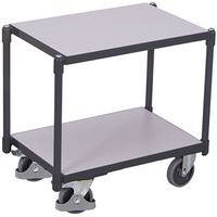 Polcos kocsi Euro szállítókocsi rendszerrel, ESD, 2 polccal, 67,5 x 41,5 x 63,5 cm, szürke