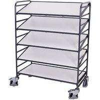 Euro polcos kocsi ferde ESD polcokkal, 5 polccal, 135 x 66,5 x 170 cm, szürke