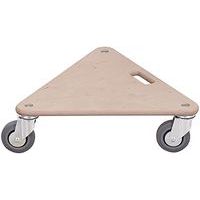 Háromszög alakú szállítóplatform PL05, 300 kg-ig, 54 x 54 x 14,5 cm, hőre lágyuló kerekek