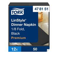 Tork LinStyle® szalvéták, 1/8 hajtogatású, fekete