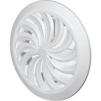 REFLEX szellőzőrács, műanyag, fehér, kerek, körös bordázat hálóval, 135 / 100 mm