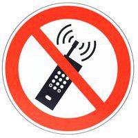 Tiltó tábla Manutan Expert - Tilos mobiltelefon, alumínium