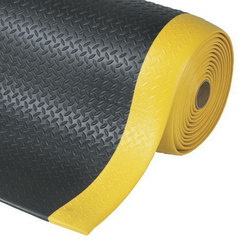 Diamond Sof-Tred™ fáradásgátló habszőnyegek rombuszos felülettel, fekete/sárga