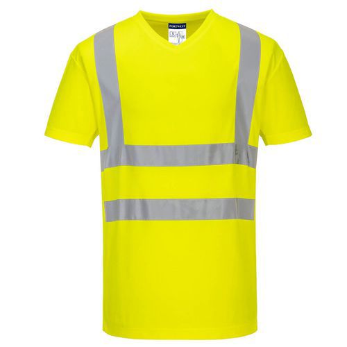 Hi-Vis pamut póló pamut hálós betétes póló S/S, sárga