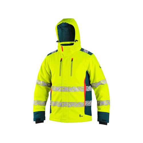 CXS BEDFORD WINTER dzseki, nagy láthatósági, téli, férfi, softshell, sárga-petróleumzöld