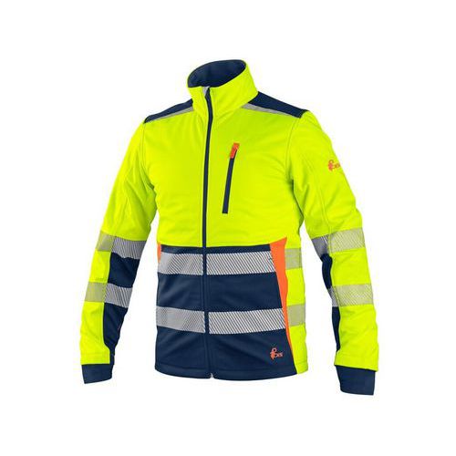 CXS BENSON dzseki, nagy láthatóságú, softshell, férfi, sárga-kék