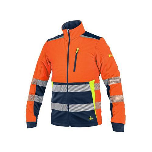 CXS BENSON dzseki, nagy láthatósági, softshell, férfi, narancssárga-kék