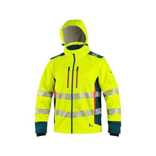 CXS BEDFORD dzseki, nagy láthatósági, férfi, softshell, sárga-petróleumzöld