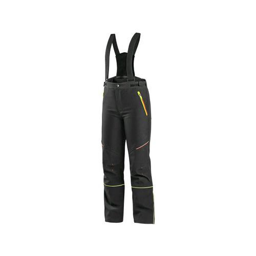 CXS TRENTON nadrág, téli softshell, gyermek, fekete, HV sárga/narancssárga kiegészítőkkel