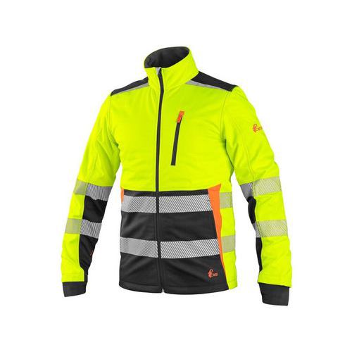 CXS BENSON dzseki, nagy láthatóságú, softshell, férfi, sárga-fekete, 4XL méret