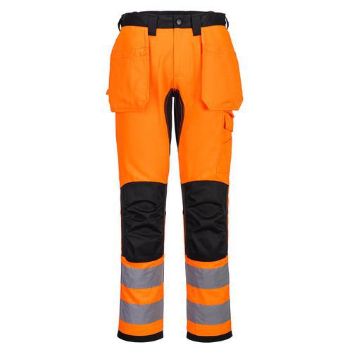 WX2 Hi-Vis nadrág lezippzározható lengőzsebbel, fekete/narancssárga